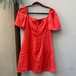 Red Button Down Zara Dress